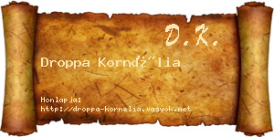 Droppa Kornélia névjegykártya
