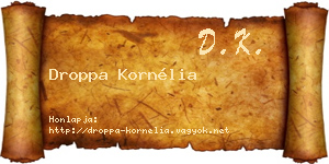 Droppa Kornélia névjegykártya